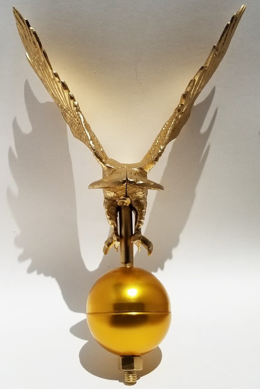 Golden Eagle and Globe Flagpole Topper - Universal Fit - Made in USA gallery