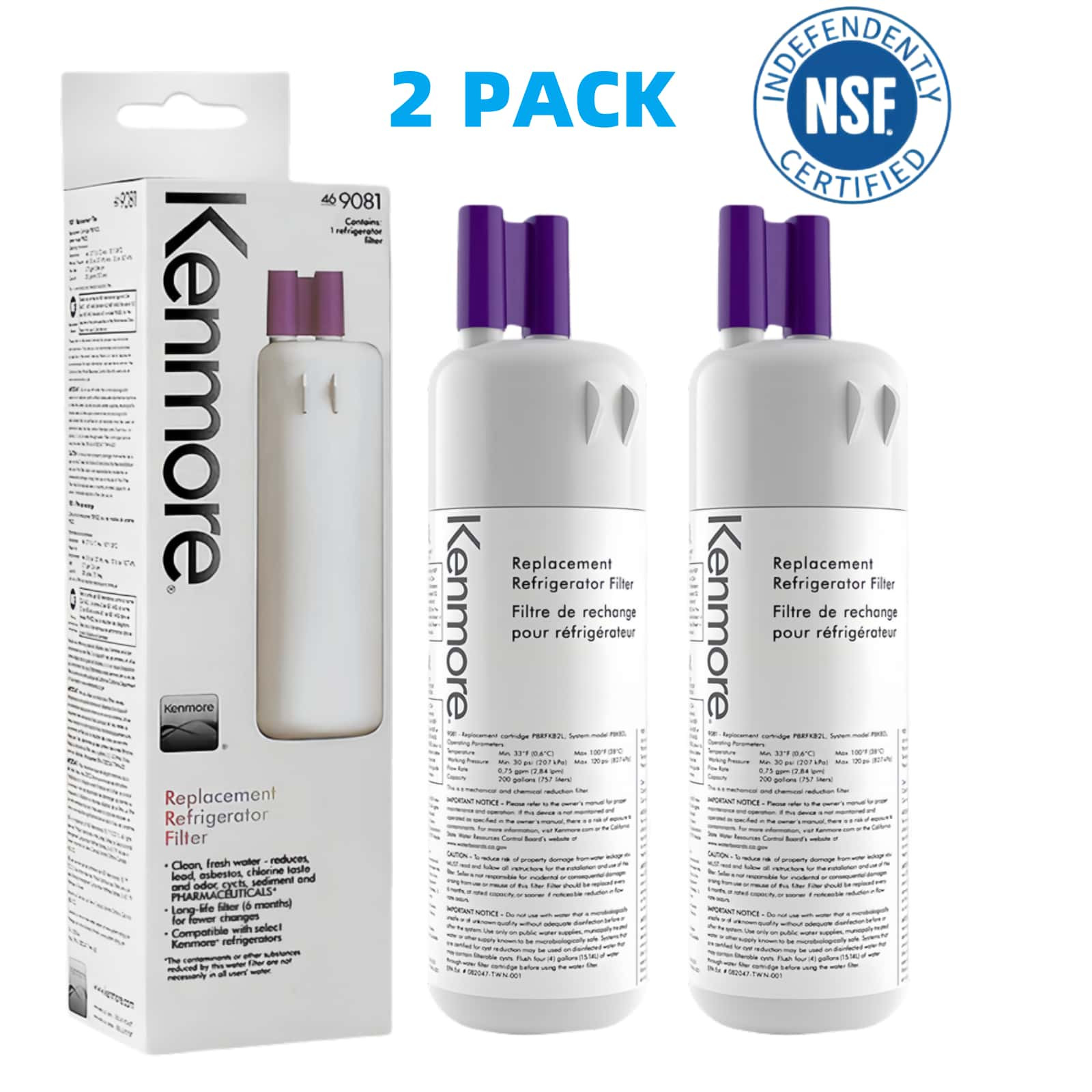 NEW/1 Pack Kenmore 9081 Replacement Refrigerator Water Filter 46-9081 46-9930 gallery
