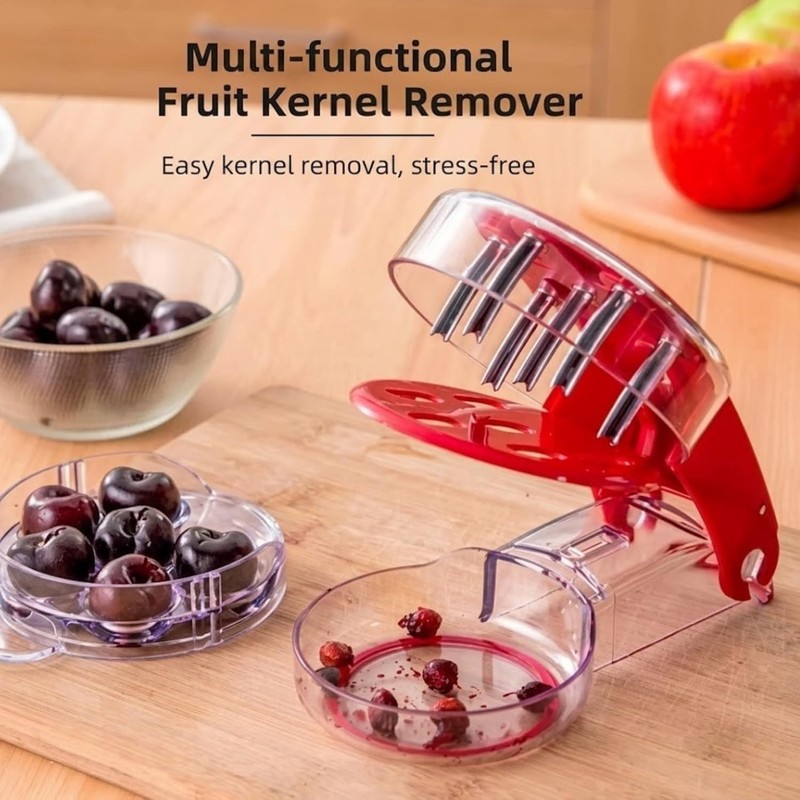 Cherry Pitter Tool 6 Cherry Pit Remover Stainless Steel Olive Pitter Red gallery