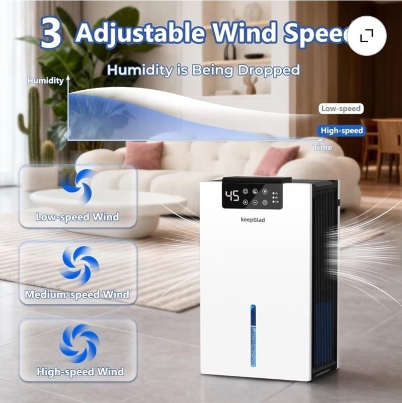 KeepGlad Dehumidifier, 98OZ Dehumidifiers for Home(1000sq.ft), Humidity Display gallery