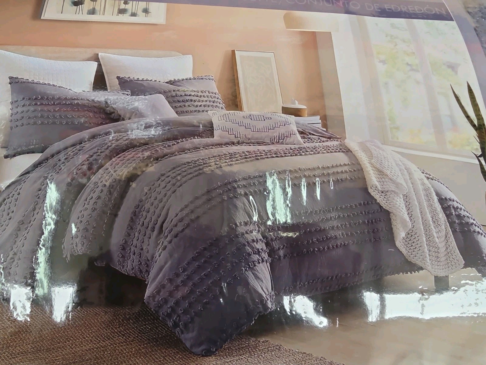 Swift Home King Comforter Set 5pc Marilla Dot Faded Denim Blue NEW gallery