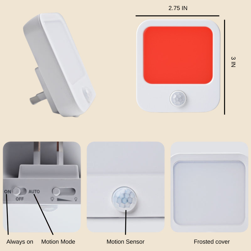 Motion Sensor Night Light Blue light free red light | Bedroom, bathroom, nursery gallery