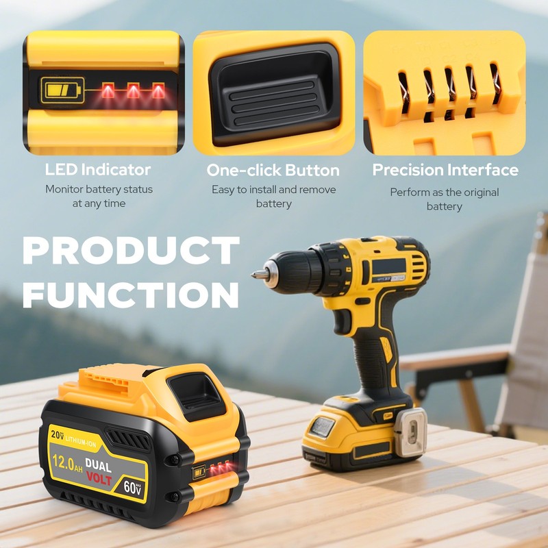 2pcs 12.0Ah Battery For DeWalt FLEXVOLT 20V 60V Max DCB206 DCB609 DCB606 DCB612 gallery