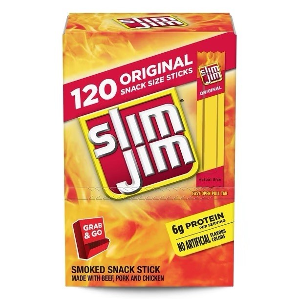 Slim Jim Snack Sized Smoked Meat Sticks Original Flavor 120 x 0.28 EXP 08/2026 gallery