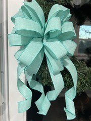 Handmade Teal Robin Egg Blue Bow Spring Summer All Year Easter Wreath Bow Decor