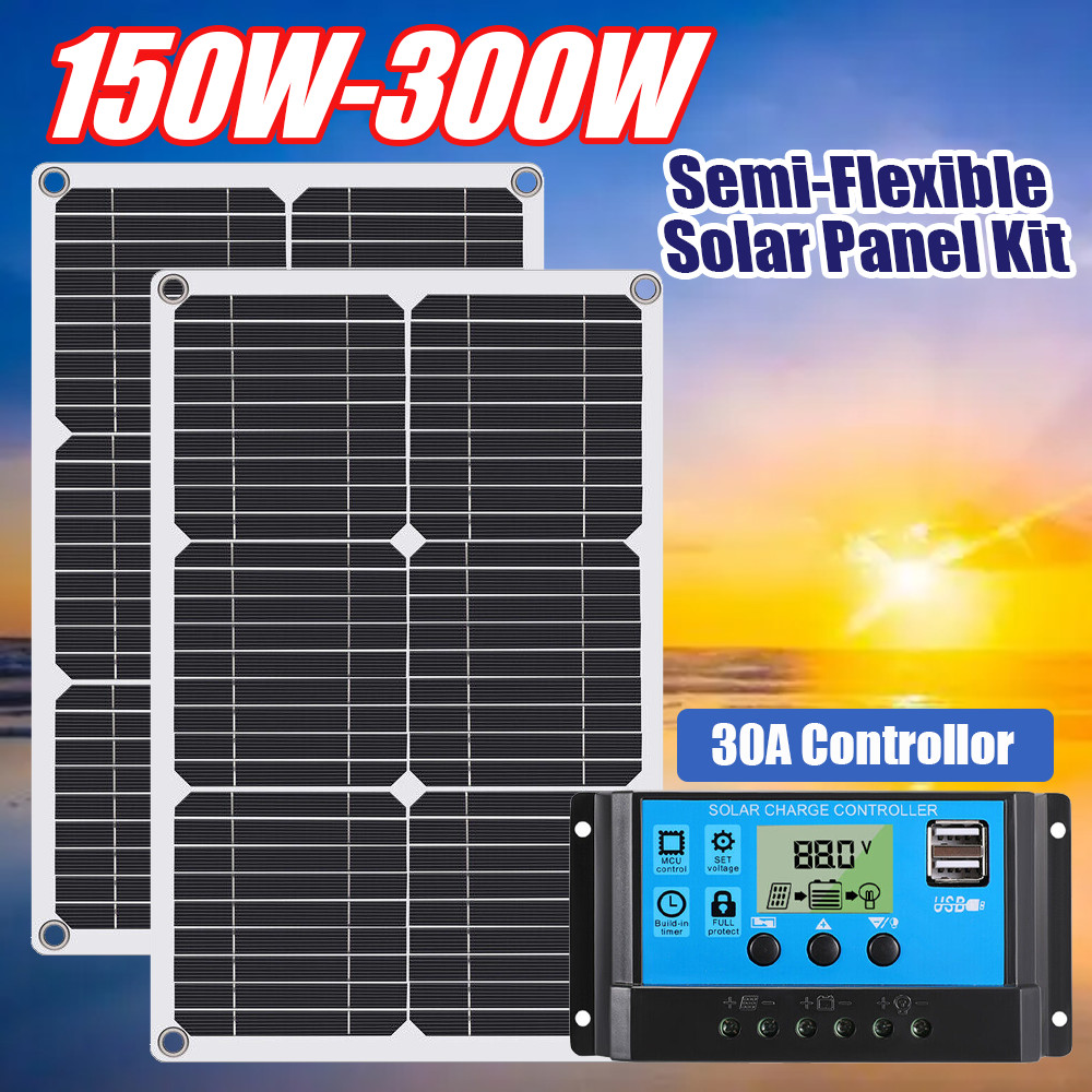 Flexible 300W Solar Panel kits Sun Power System For 12V Battery Charger US gallery