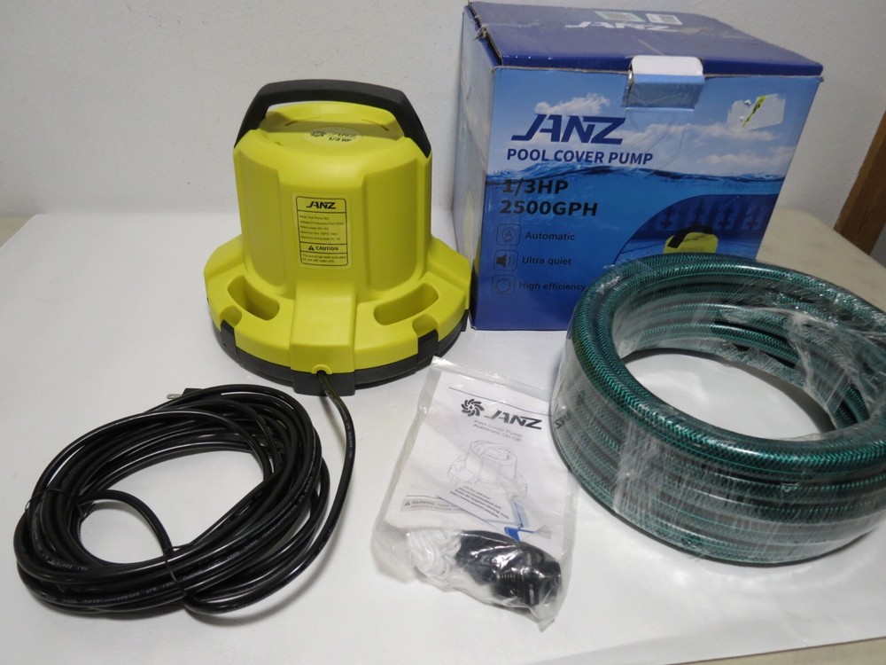JANZ 2500 GPH Automatic Pool Cover Pump Above Ground,1/3 HP Submersible Pump Kit