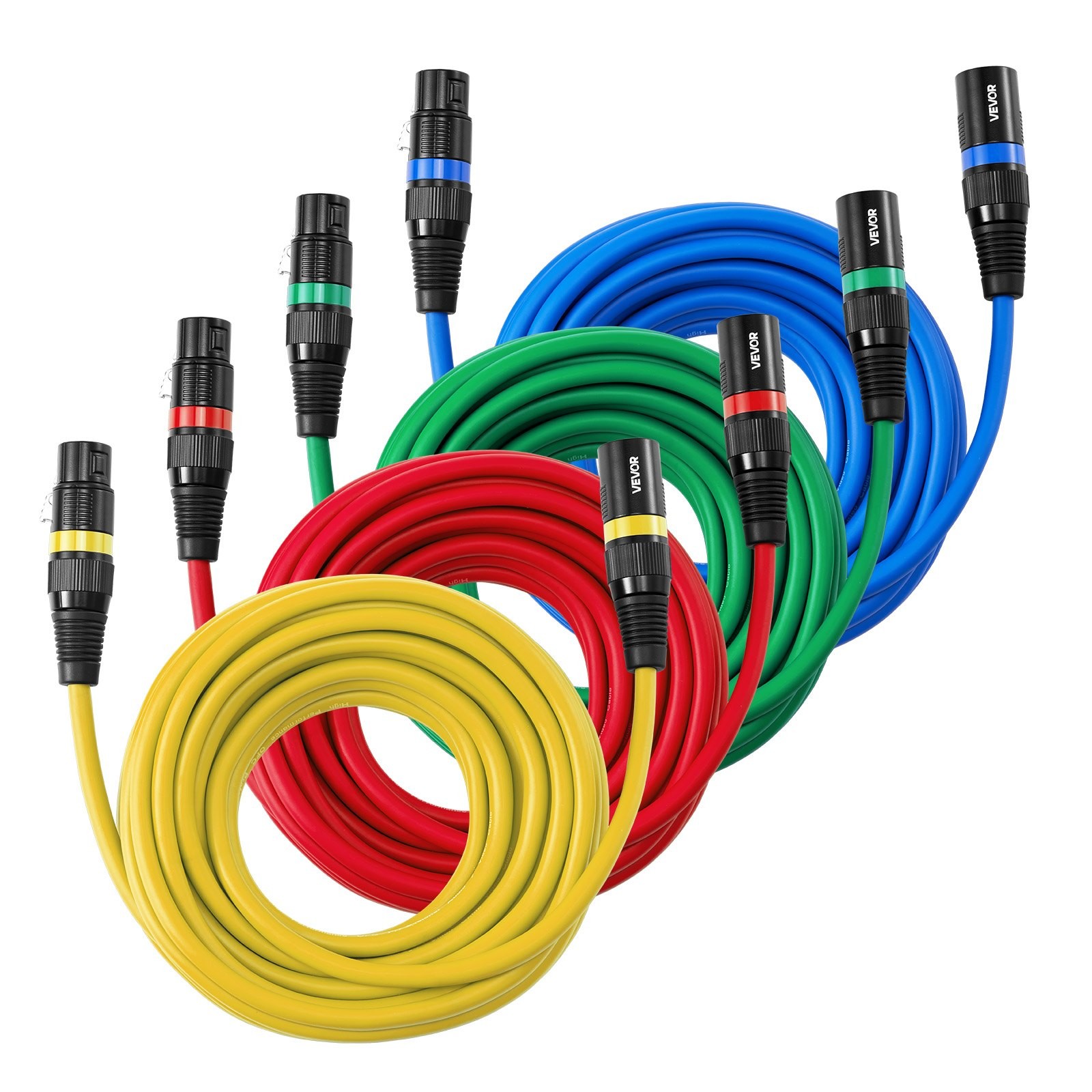 XLR Cable 25 ft, 4 Pack, Shielded Balanced DMX Male to Female Microphone Cables, gallery