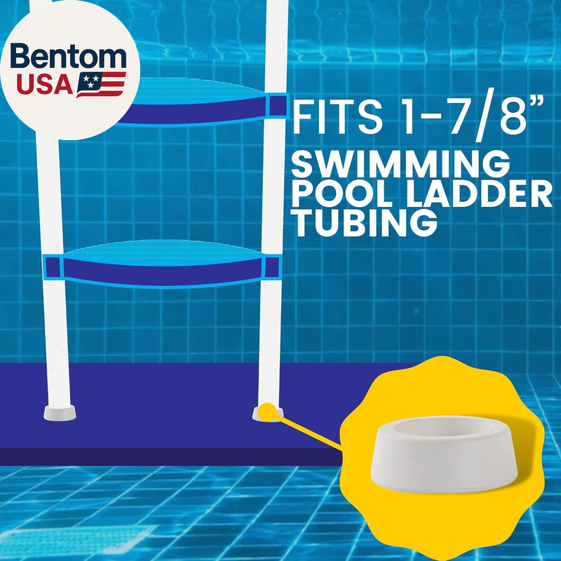 (2-Pack, White) outside Pools Ladder Bumpers for Inground Pools Ladder Rubber En gallery