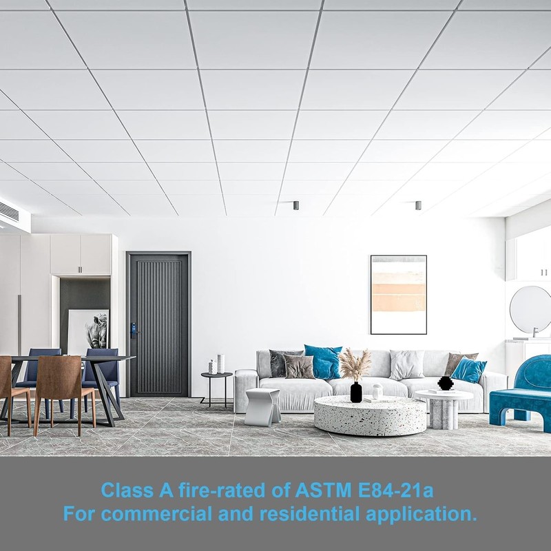 Durable 2ft x 2ft Ceiling Tiles - 12-Pack White Panels for Easy Installation gallery