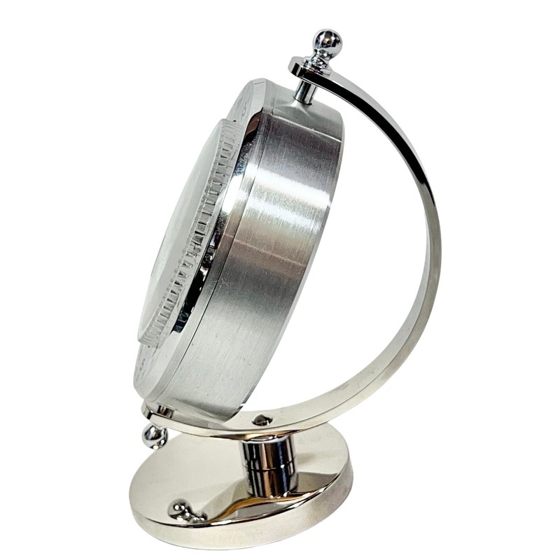Seiko World Time Globe Desk Table Clock Silver-Tone QHG106S New gallery