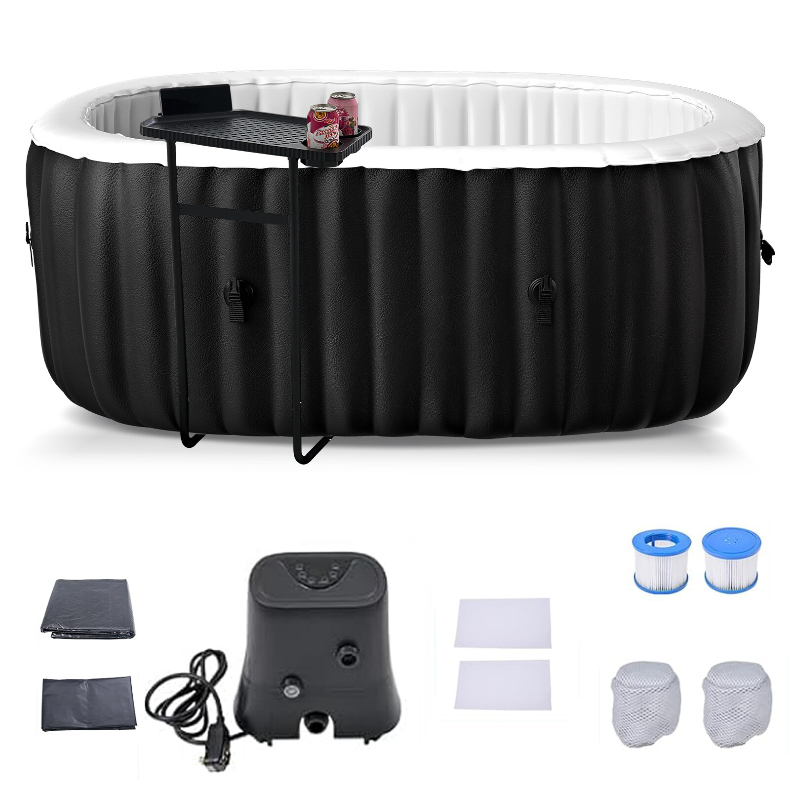 NAIZEA Inflatable Hot Tub Spa 90 Bubble Jets and Built in Heater Pump Filter gallery