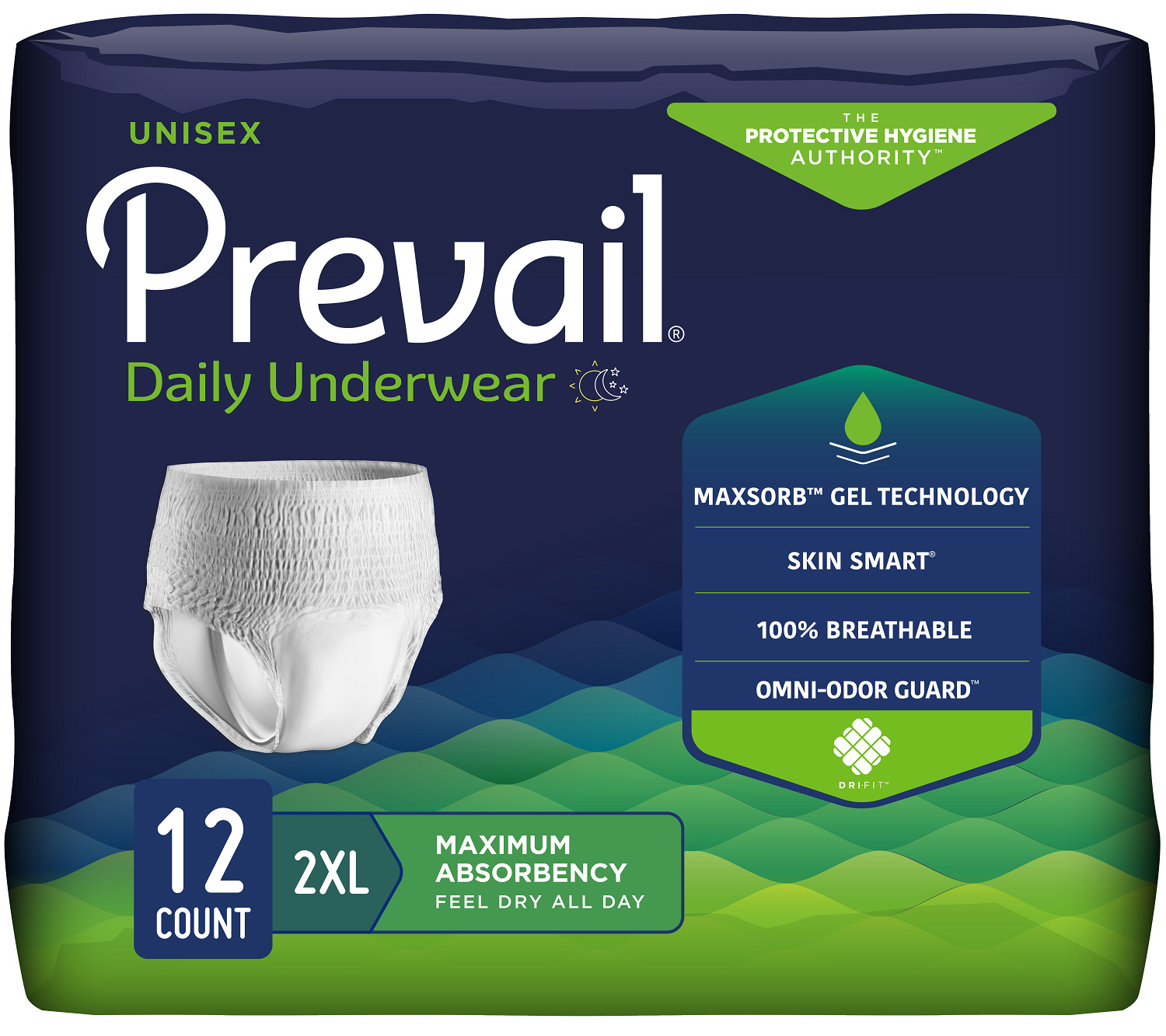 Prevail Extra Absorbency Underwear Diaper, 2X-Large, PV-517 12/Pack, 2 Packs gallery