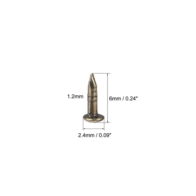 Small Tiny Nails 1.2X6mm for DIY Decorative Wooden Boxes Bronze Tone 200pack gallery