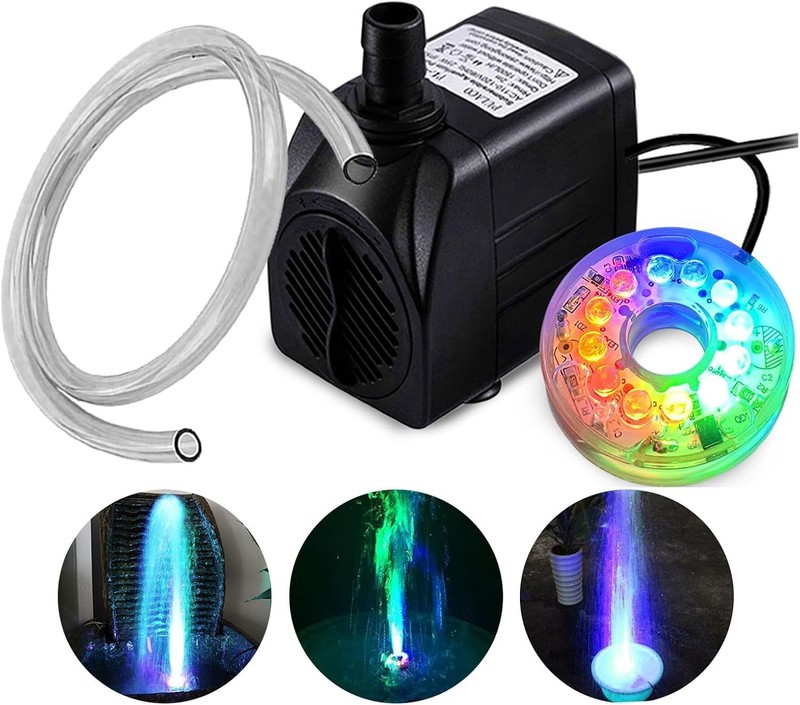 Automatic LED Light Fountain Pump - 10W Submersible with Adjustable Water Flow gallery