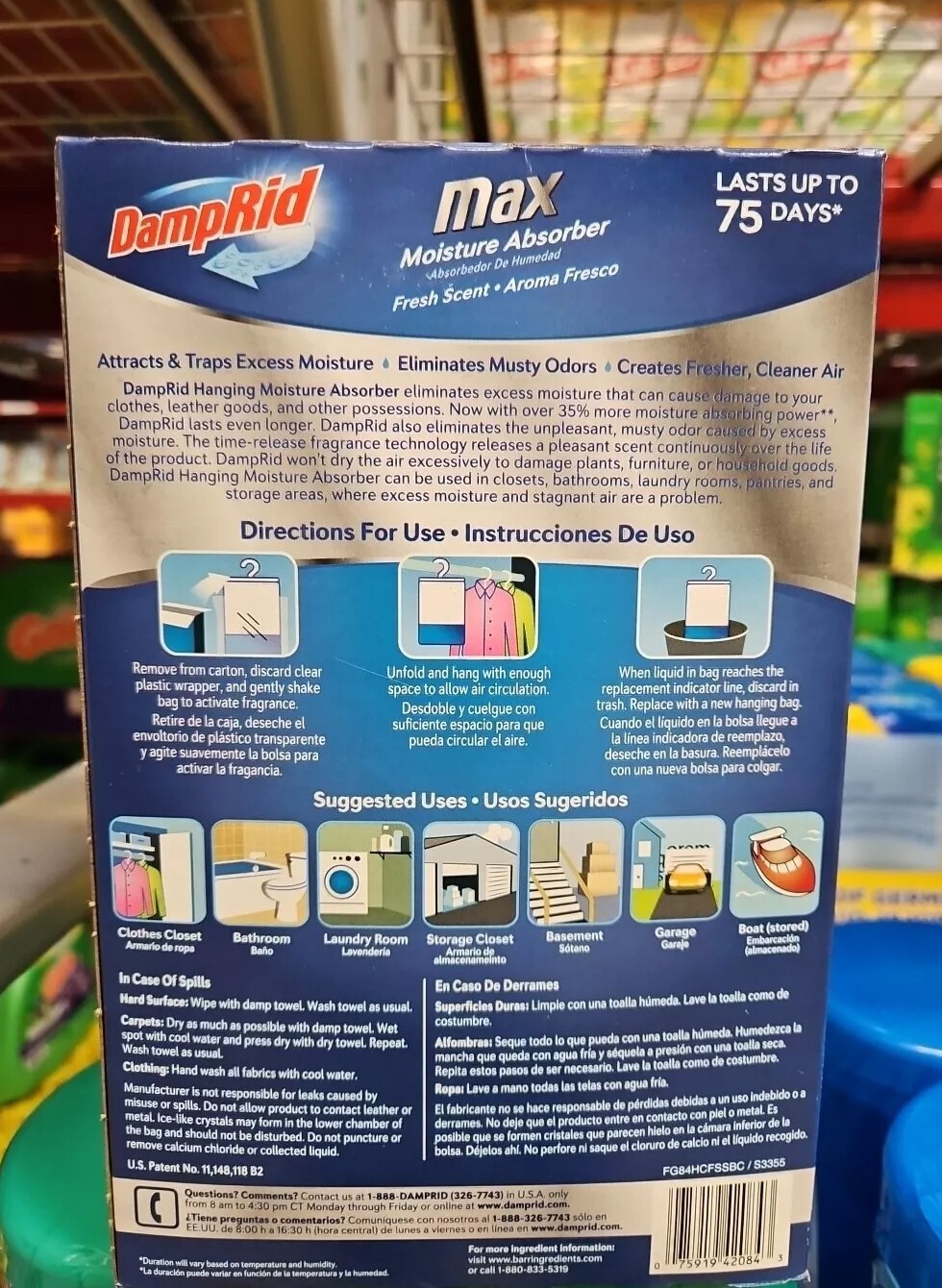 DampRid Max Moisture Absorber Fresh Scent Hanging Bag 4 pk-1lb. gallery