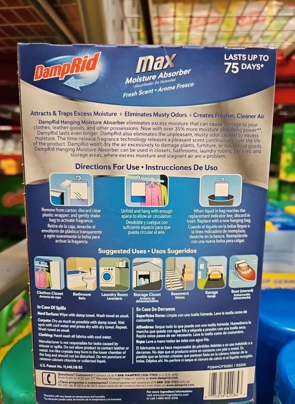 DampRid Max Moisture Absorber Fresh Scent Hanging Bag 4 pk-1lb. gallery