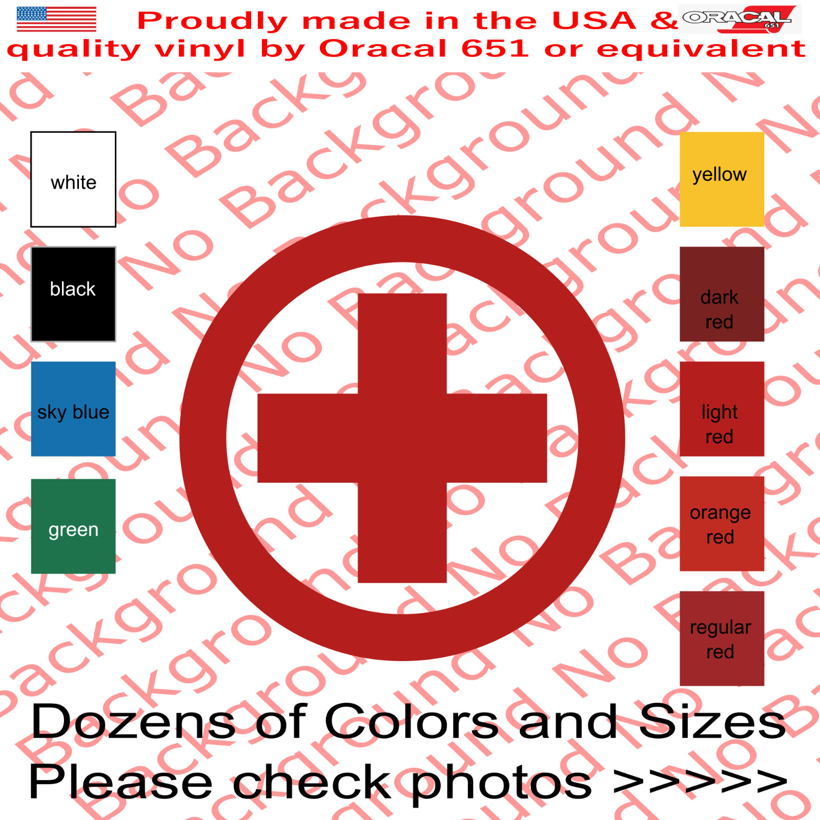 Red Cross Vinyl Die Cut Decal Sticker | Medical First Aid Plus Sign Round FY164A gallery