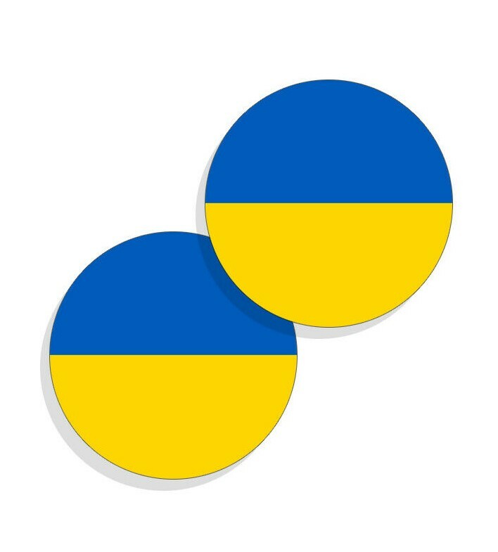 Ukraine Flag Stickers Flag Decals Round Indoor Outdoor Circles 4 pack Ukraine gallery
