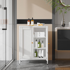 Cofar Metal Bathroom Storage Cabinet,Sideboard Cabinet for Small Spaces,White