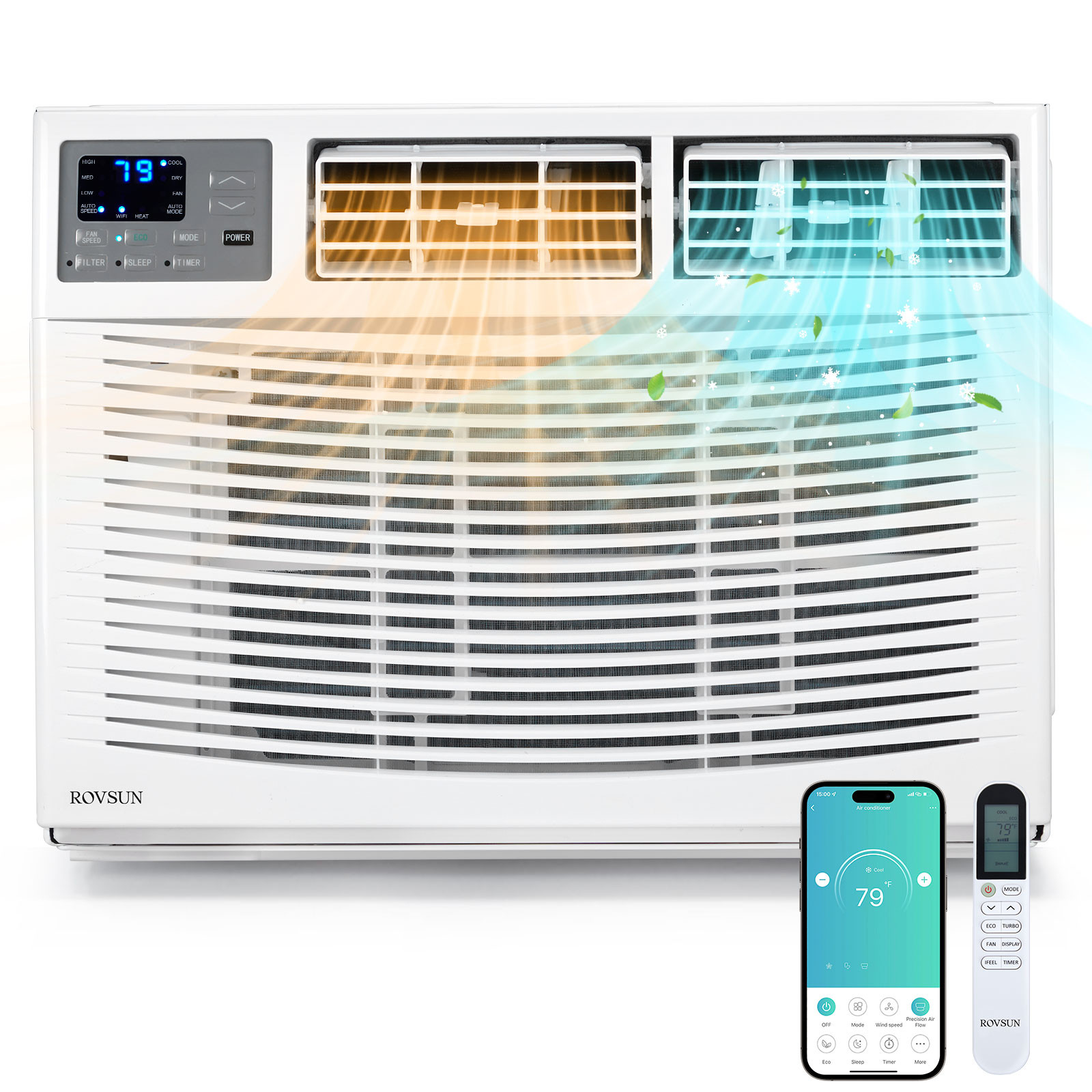 18000 BTU Window Air Conditioner with Heat, WIFI AC Unit & Heater Combo W/Remote gallery