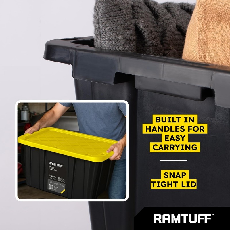 Ramtuff 6 Pack Stackable Storage Container and ORGANIZE-IT! 4 Pack Tote Dividers gallery
