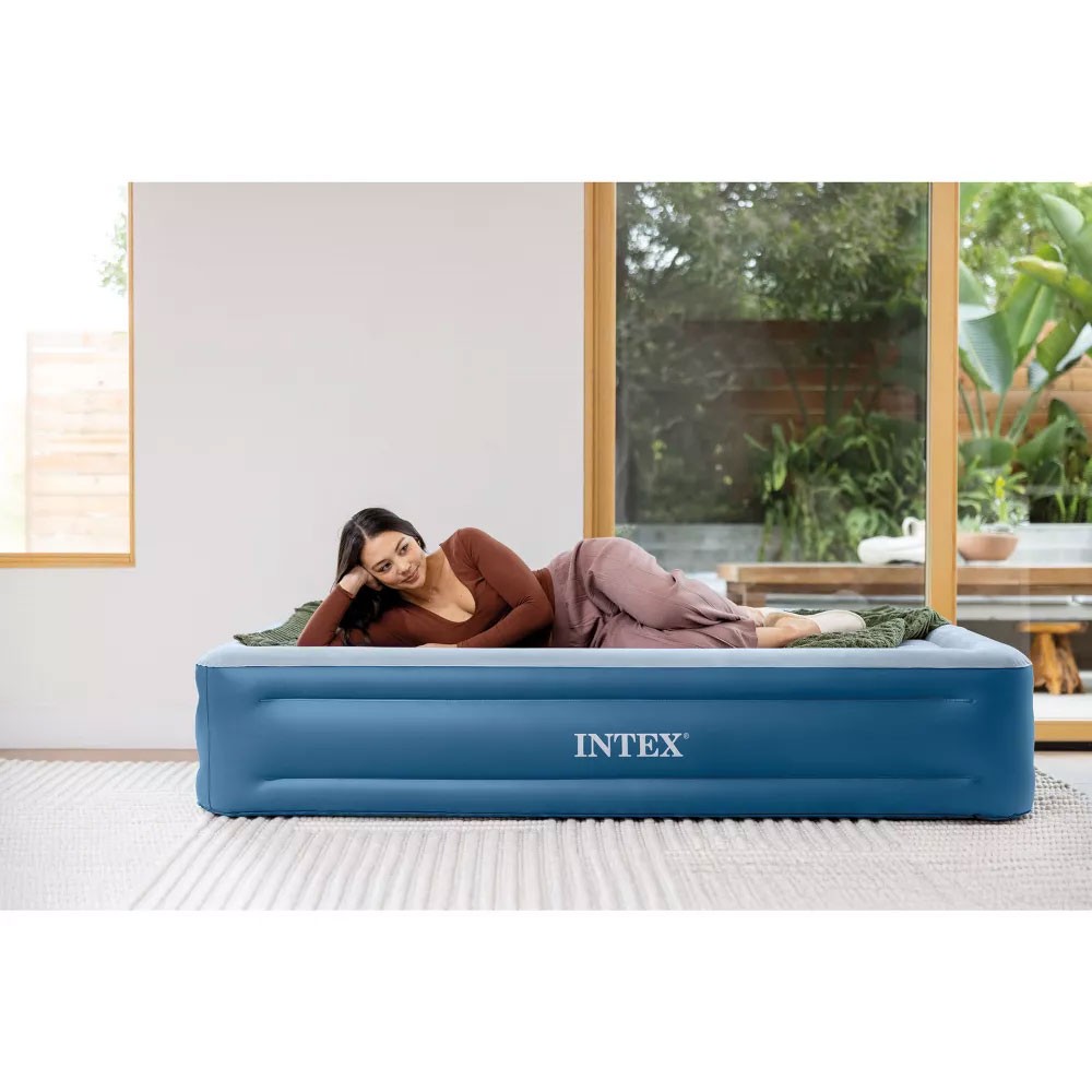 Intex Mid Rise Hexbeam 14" Electric Pump Queen Air Mattress - Dark gallery