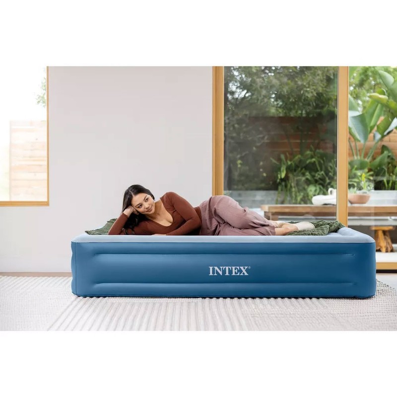 Intex Mid Rise Hexbeam 14" Electric Pump Queen Air Mattress - Dark gallery