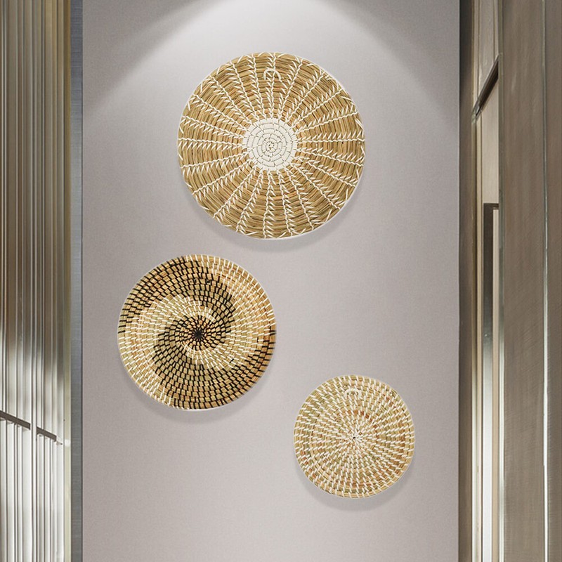 3 Sets Wall Basket Boho Decor Woven Decor Baskets Hanging Wall Art for Bedroom gallery
