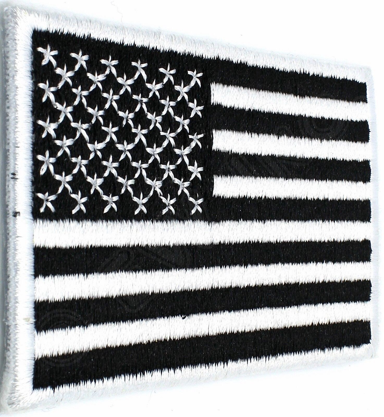 AMERICAN FLAG PATCH embroidered iron-on US BLACK WHITE MILITARY United States gallery