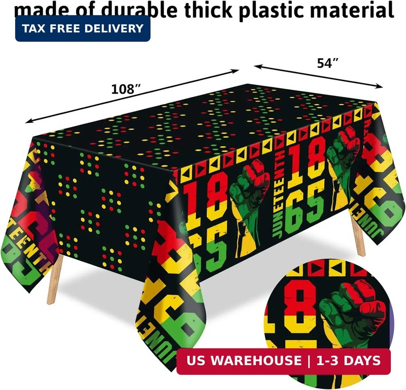 ceiba tree 3Pcs Juneteenth Tablecloth Happy Juneteenth Decorations 54x108 Plasti gallery