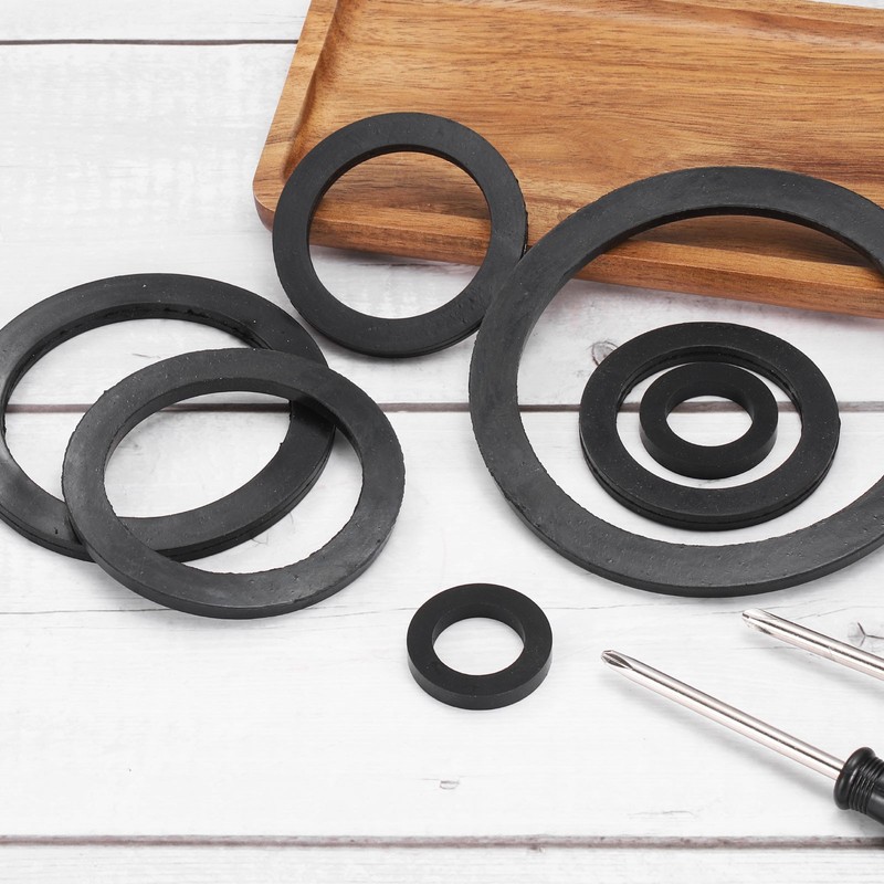 8Pcs Nitrile Rubber Flat Washer DN65 2-9/16" OD x 2" ID x 1/4" Thick Black gallery