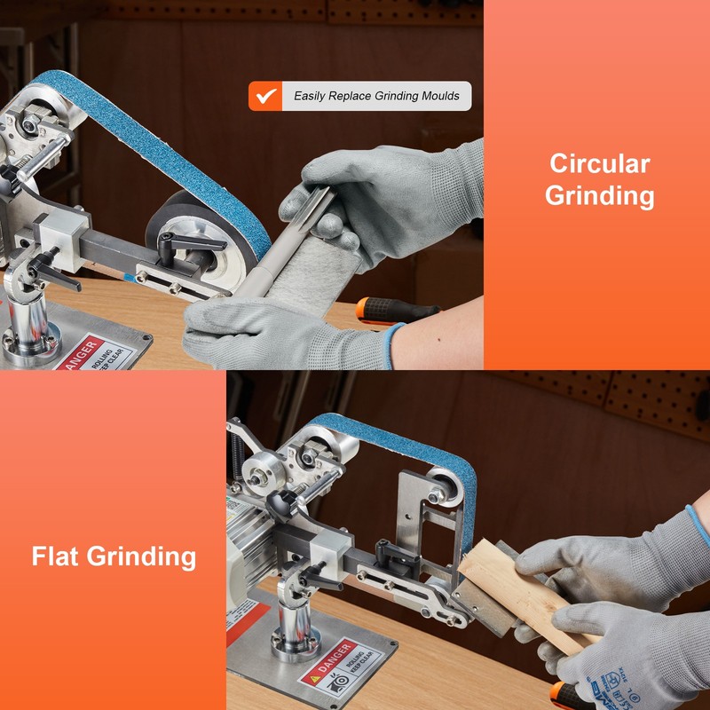 Belt Grinder Sander 30 x 1-Inch Variable Speed with VFD 2 Grinding Moulds gallery