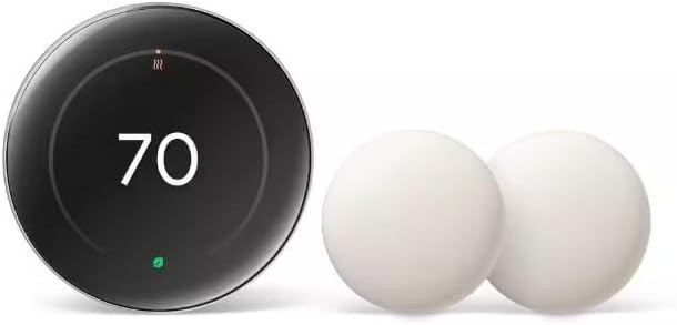 Google Nest Learning Thermostat 4th Gen Polished Obsidian with 2 SENSORS - Open gallery