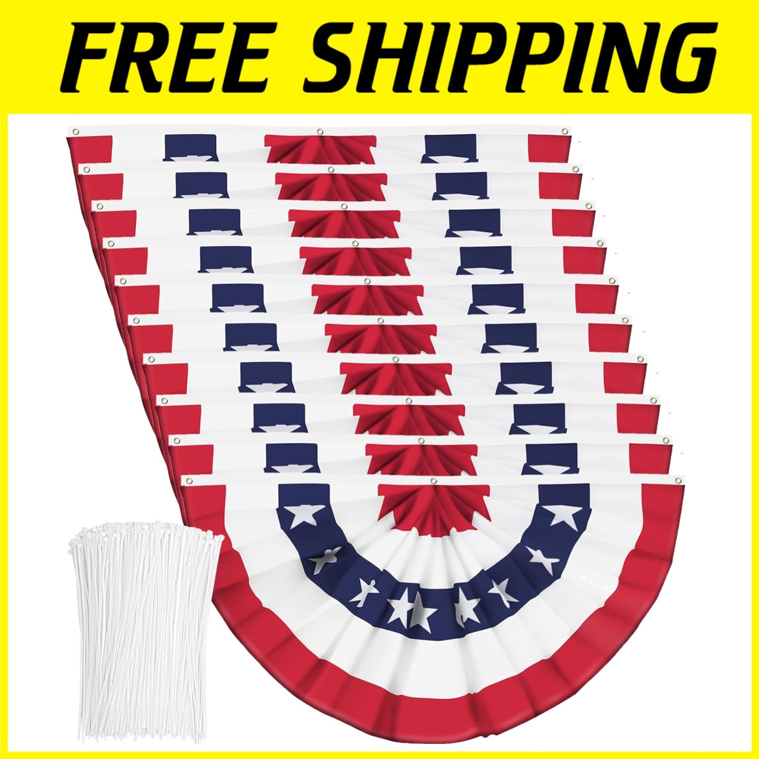 American Fan Flag Set - Canvas Header, Grommets gallery