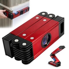 16.9″ Aluminum Folding Level Multi Angle Magnetic Tool for Stairs Pipes Corner