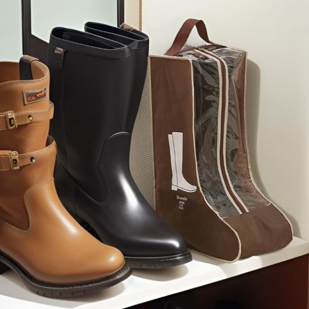 2 Pack Portable Boots Storage Tall Boots Protector Bag for Travel Under Bed gallery