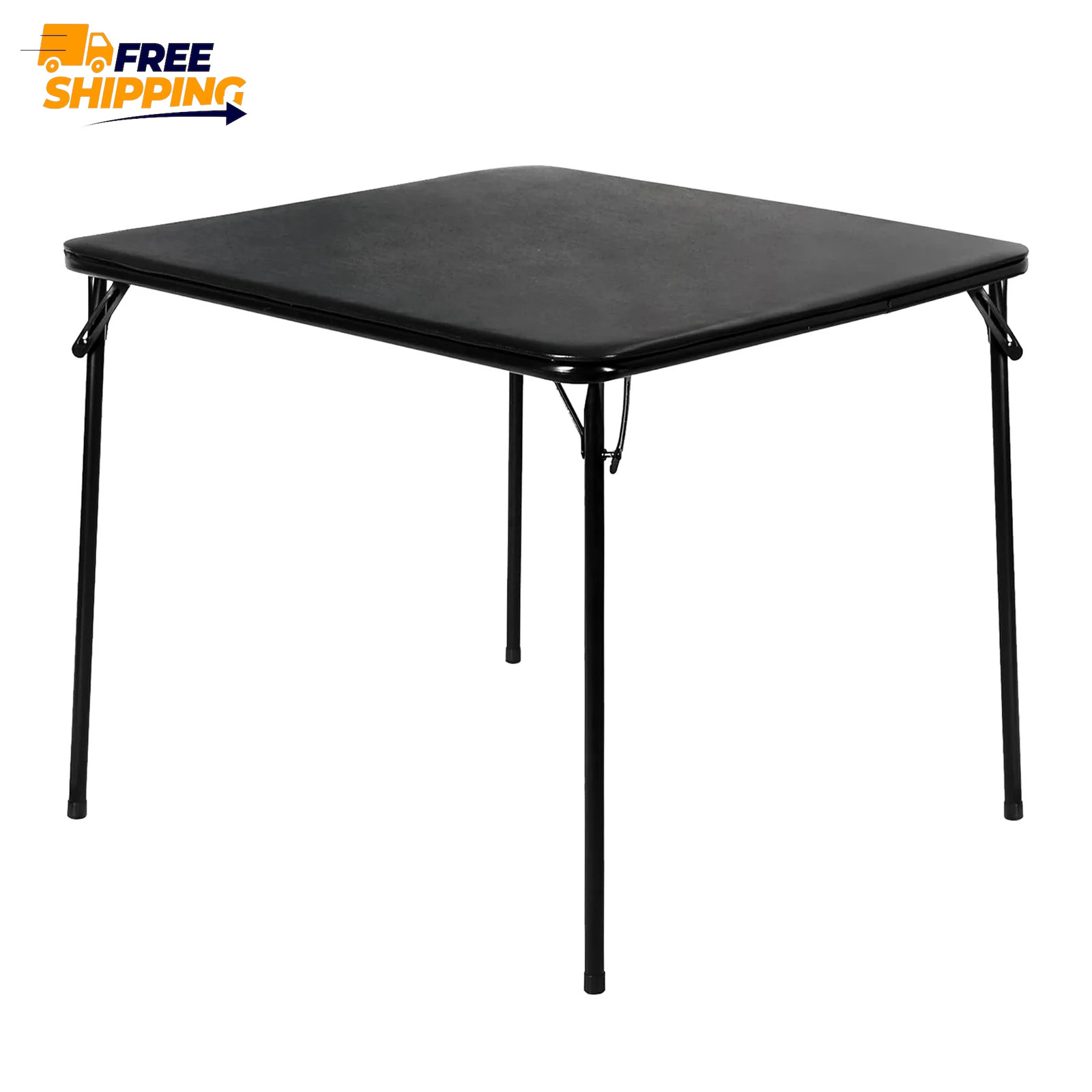 34" Folding Card Table, Square Portable Game Night Dining Table, Black ✌️👍 gallery