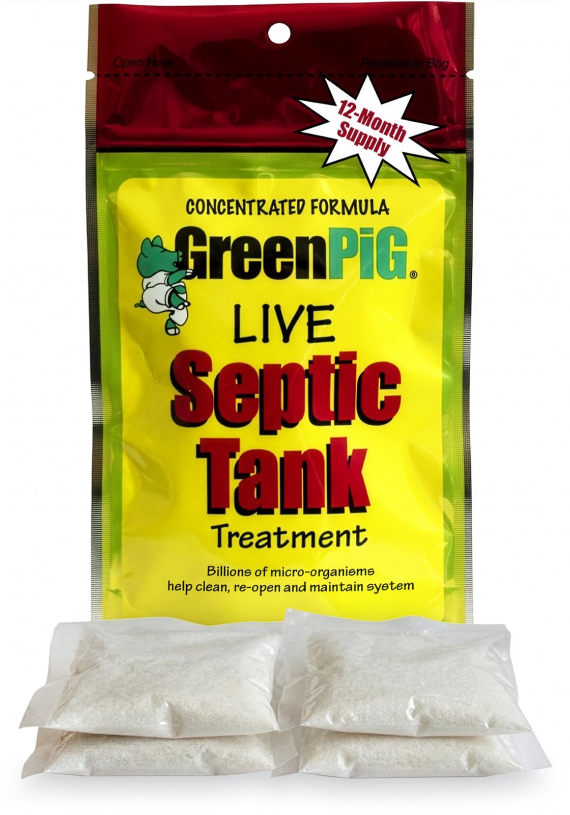 Green Pig Septic Tank Treatment Packets – Septic-Safe Enzyme Treatment for Pr... gallery