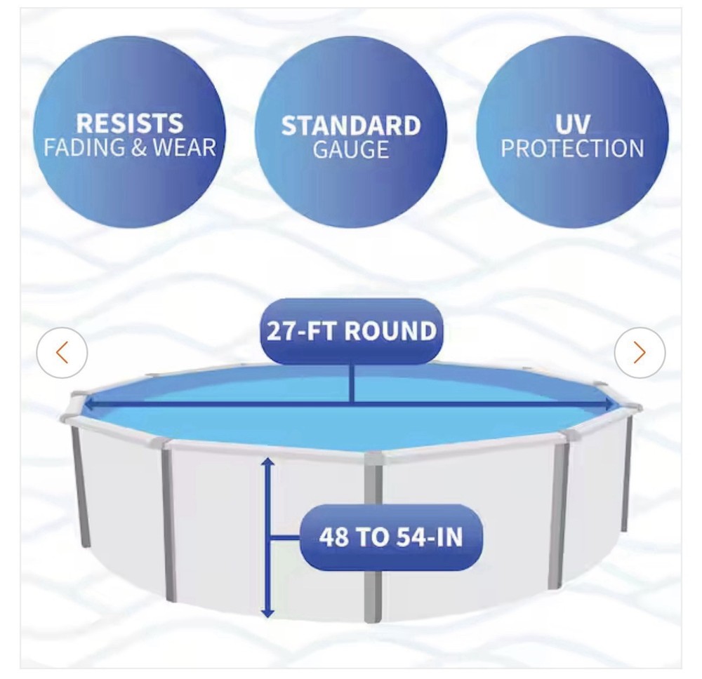 Bluewave Blue 27 ft. Round Standard Gauge Overlap Liner-48/54 in.