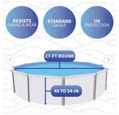 Bluewave Blue 27 ft. Round Standard Gauge Overlap Liner-48/54 in.
