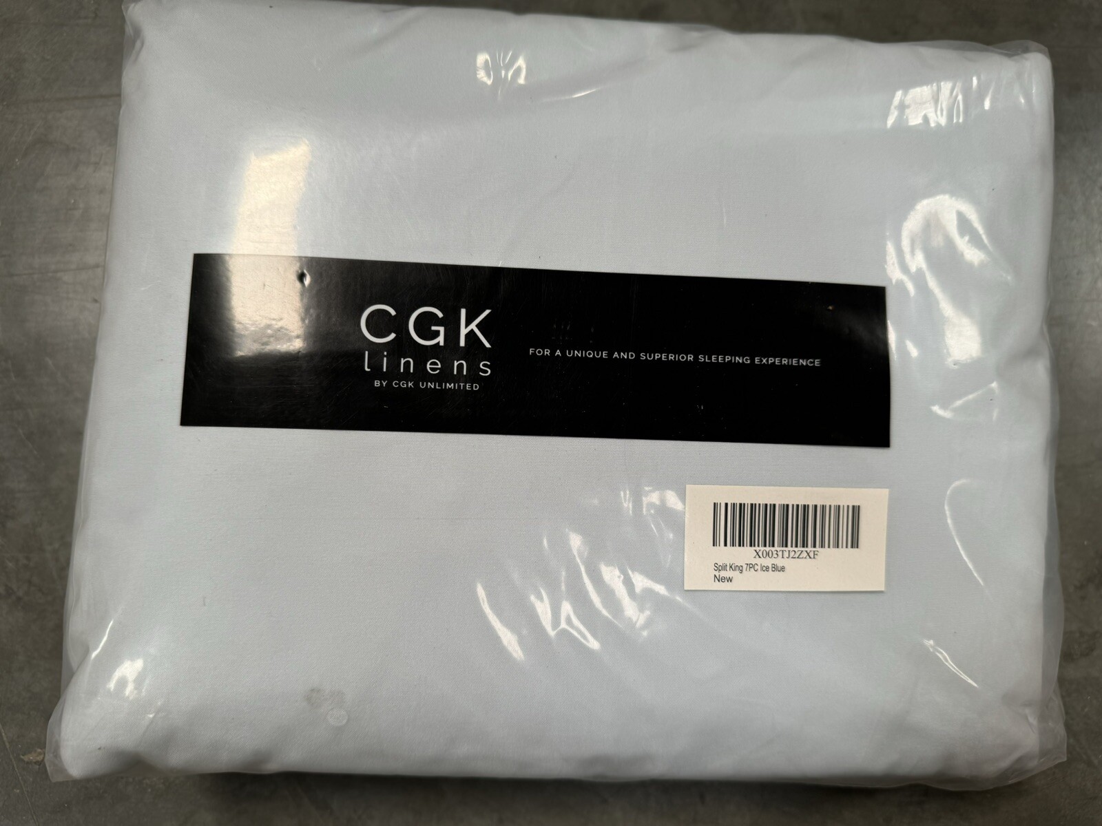 CGK SPLIT KING 7 piece sheet set, soft brushed microfiber, Ice Blue gallery