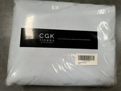 CGK SPLIT KING 7 piece sheet set, soft brushed microfiber, Ice Blue