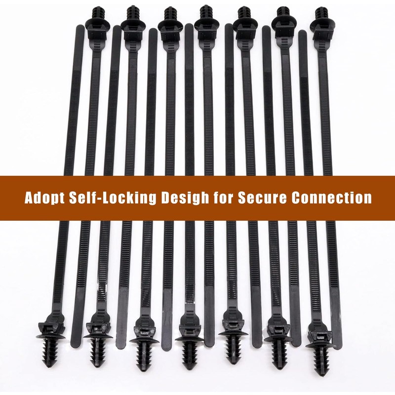 Push Mount Zip Ties, 8 inch Cable Tie Black 8.3x0.2inch (100Pcs), gallery