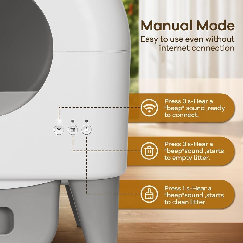 Automatic Smart Self-Cleaning Cat Litter Box Large Capacity for Cats App Control gallery