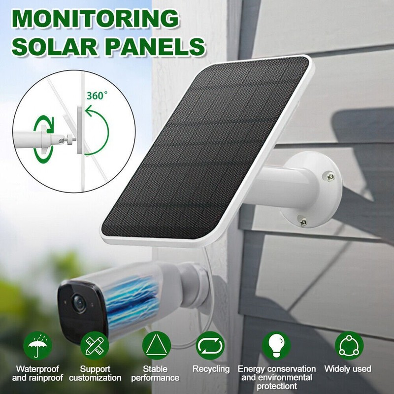 Solar Panel for Security Camera Micro USB & USB-C Port Solar Panel Adjustable gallery