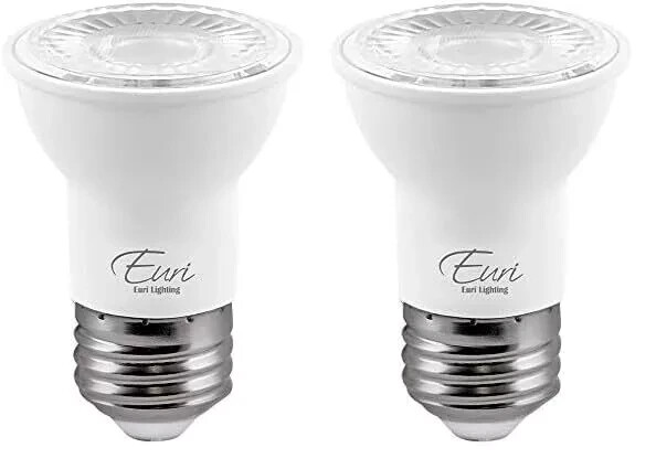 Euri Lighting LED PAR16 Bulb, Bright White 4000K, 7W 500lm E26 Base Dimmable 2PK gallery