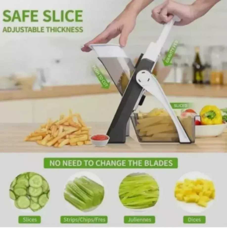 Safe Mandoline Slicer 5 in 1 Vegetable Chopper Food Potato Cutter *+%&/## gallery