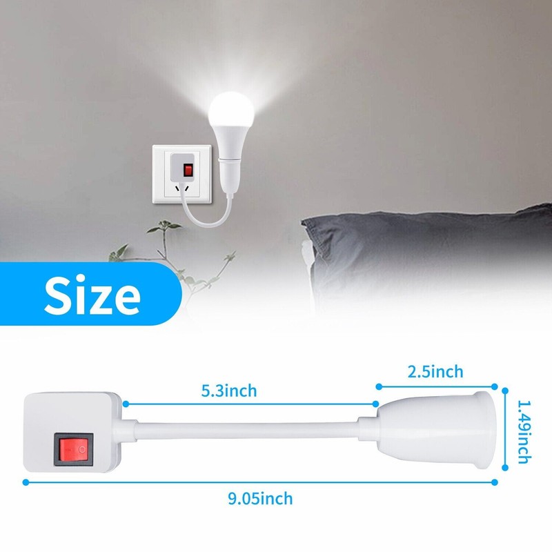 1/2/3 Pack E26 E27 LED Light Bulb Lamp Holder Flexible Extension Adapter Socket gallery