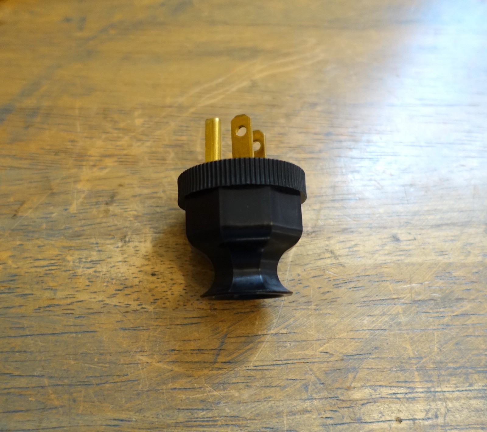 3 Prong Antique Replica Electrical Plug - Grounded long neck decagon design gallery